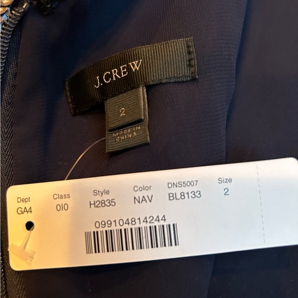 J. Crew, NWT, Sequined Sheath Mini Dress. Navy. Size 2 - Picture 6 of 9